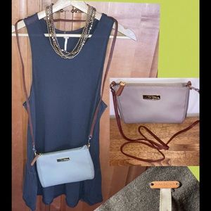 ➕Lot Free People Top Bag & Necklace Cognac Leather